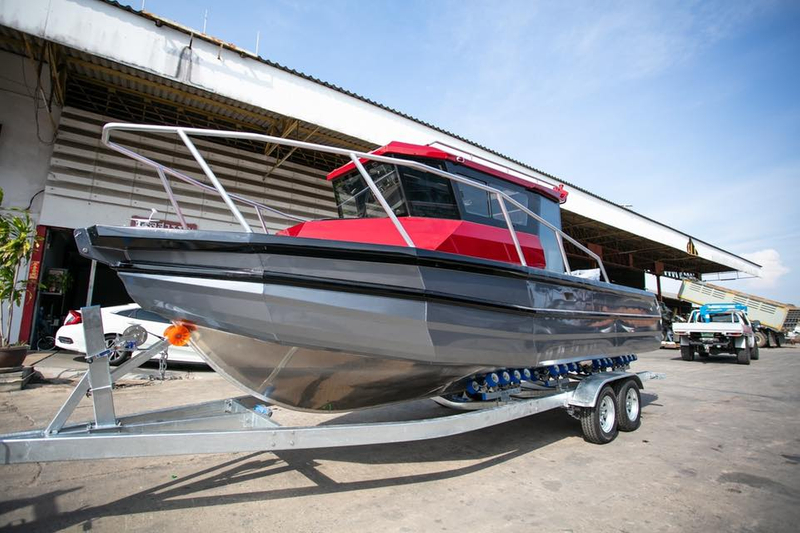 barco de pesca de aluminio de alta velocidad de los cruceros de la cabina del yate de lujo de los 25ft los 7.5m
