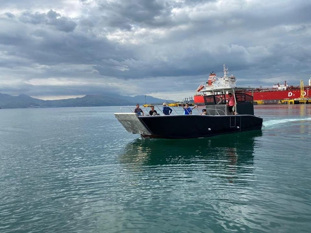 lancha rápida de trabajo de lancha de desembarco de aluminio con soldadura completa de 10 m