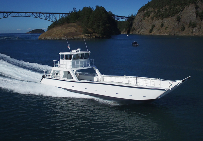 Lancha de desembarco de barco barcaza de barco de carga de mar abierto de aluminio de carga de 14m y 13 toneladas a la venta