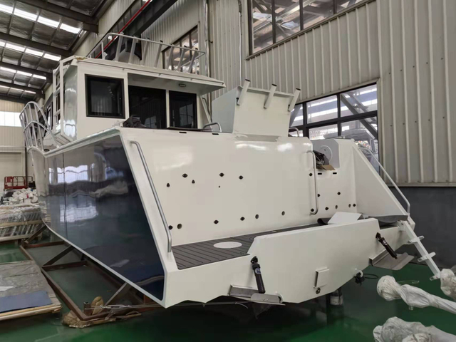 Barco de pesca de aluminio con Motor fueraborda de yate de lujo con cabina central de uso familiar de 36 pies y 11m 