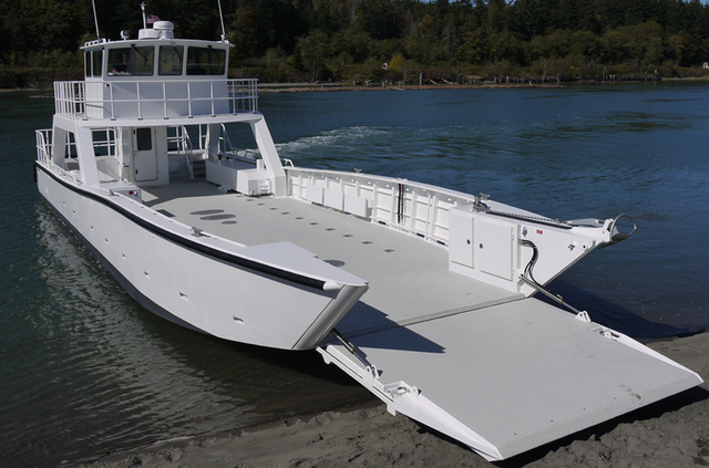 Lancha de desembarco de barco barcaza de barco de carga de mar abierto de aluminio de carga de 14m y 13 toneladas a la venta